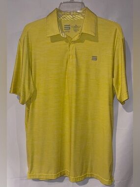 Three Sixty Six Golf Polo Yellow Shirt Size Medium